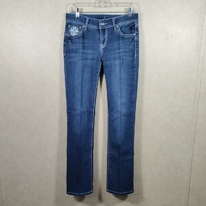 04094 Apt. 9 medium wash embroidered straight leg jeans 6